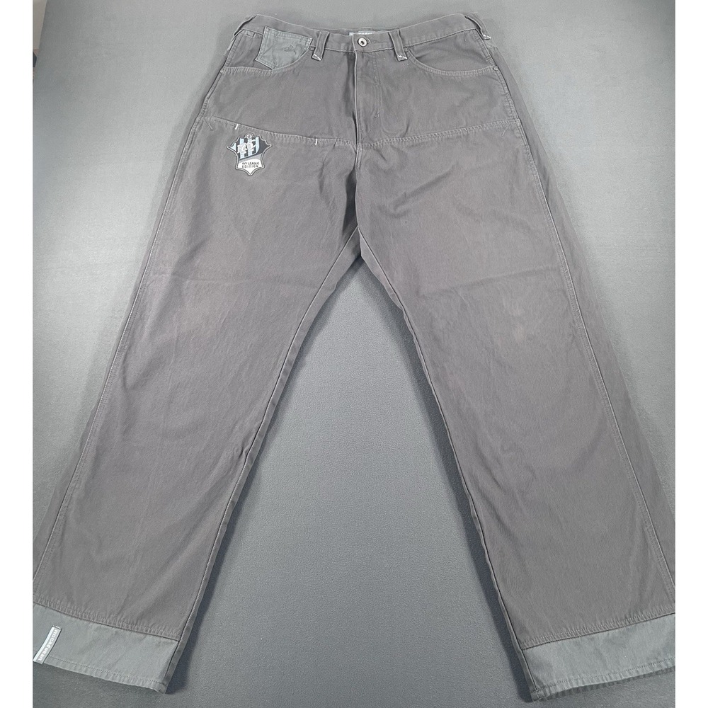 Roca Wear Ivy League Edition Mens 38x34 Y2K Hip Hop Wide Leg Gray Utility Pants
